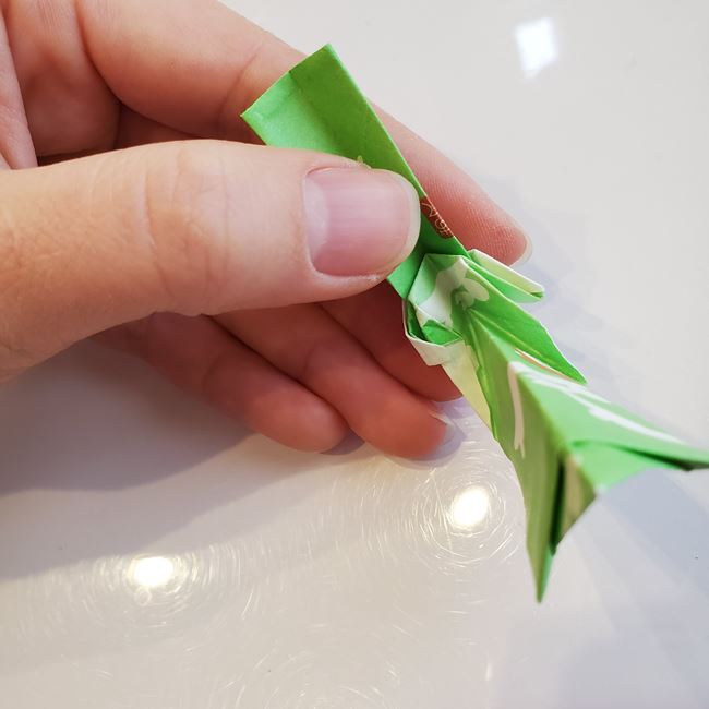 箸袋で箸置きの折り方 うさぎの折り紙②耳(13)