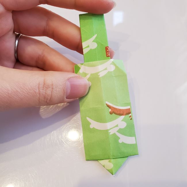 箸袋で箸置きの折り方 うさぎの折り紙②耳(4)