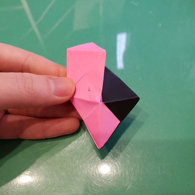 鬼滅の刃の折り紙 ストラップキーホルダーの簡単な作り方折り方②組み合わせ(12)
