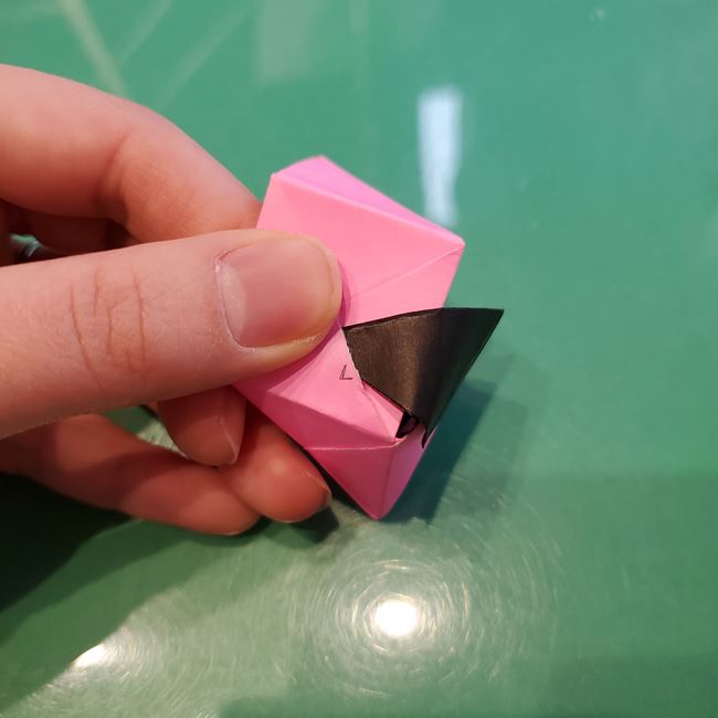 鬼滅の刃の折り紙 ストラップキーホルダーの簡単な作り方折り方②組み合わせ(13)