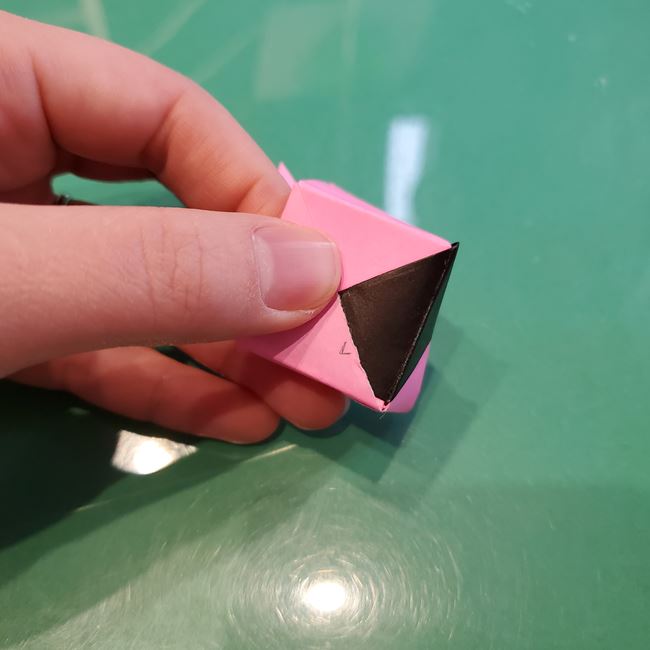 鬼滅の刃の折り紙 ストラップキーホルダーの簡単な作り方折り方②組み合わせ(14)