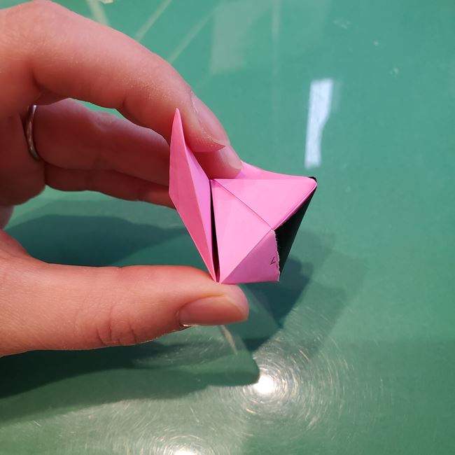 鬼滅の刃の折り紙 ストラップキーホルダーの簡単な作り方折り方②組み合わせ(16)