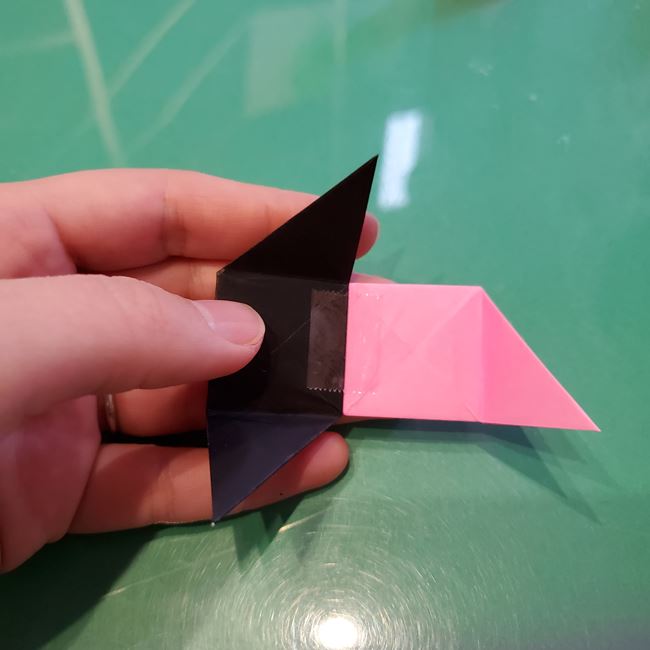 鬼滅の刃の折り紙 ストラップキーホルダーの簡単な作り方折り方②組み合わせ(4)