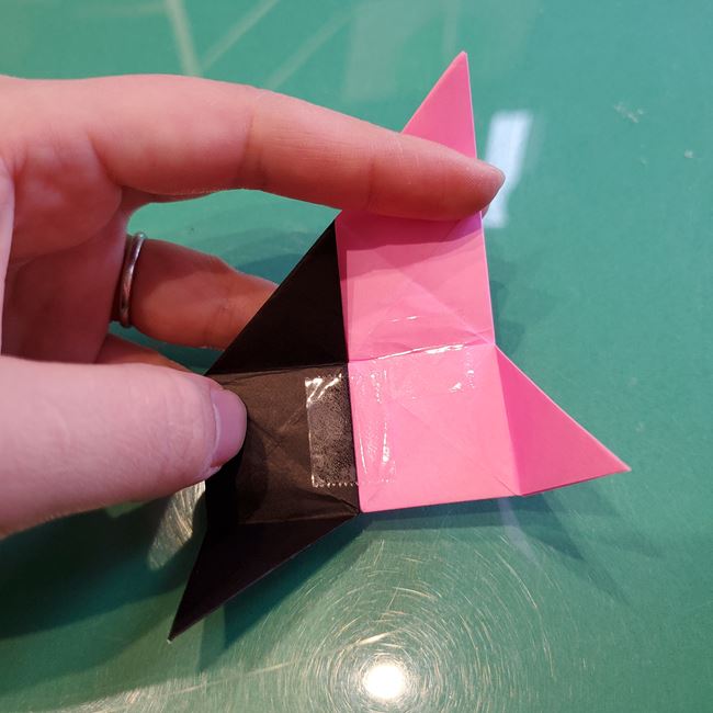 鬼滅の刃の折り紙 ストラップキーホルダーの簡単な作り方折り方②組み合わせ(6)