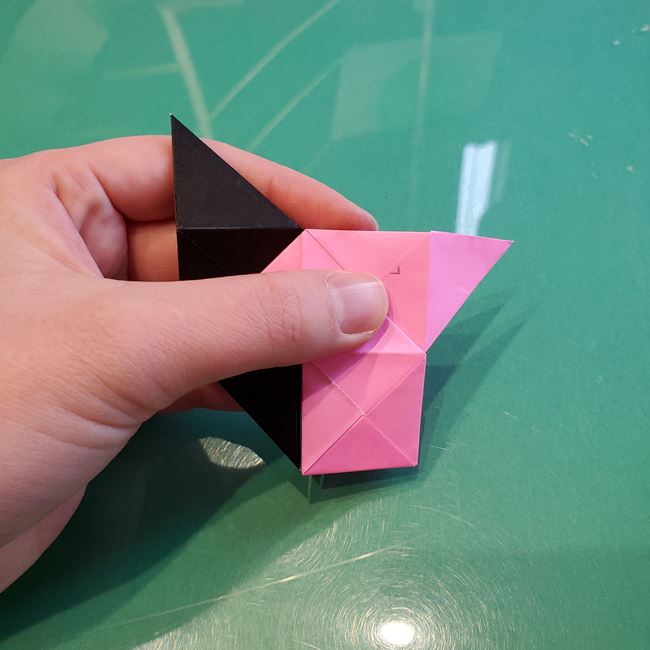 鬼滅の刃の折り紙 ストラップキーホルダーの簡単な作り方折り方②組み合わせ(8)