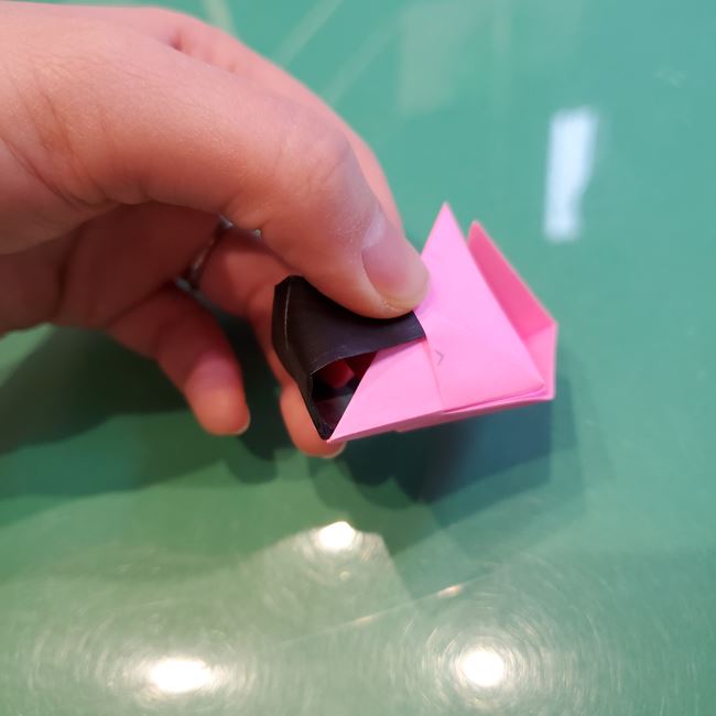 鬼滅の刃の折り紙 ストラップキーホルダーの簡単な作り方折り方②組み合わせ(9)