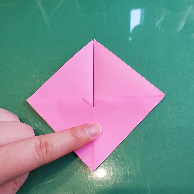 3月の折り紙 桃の花の簡単な折り方作り方(13)