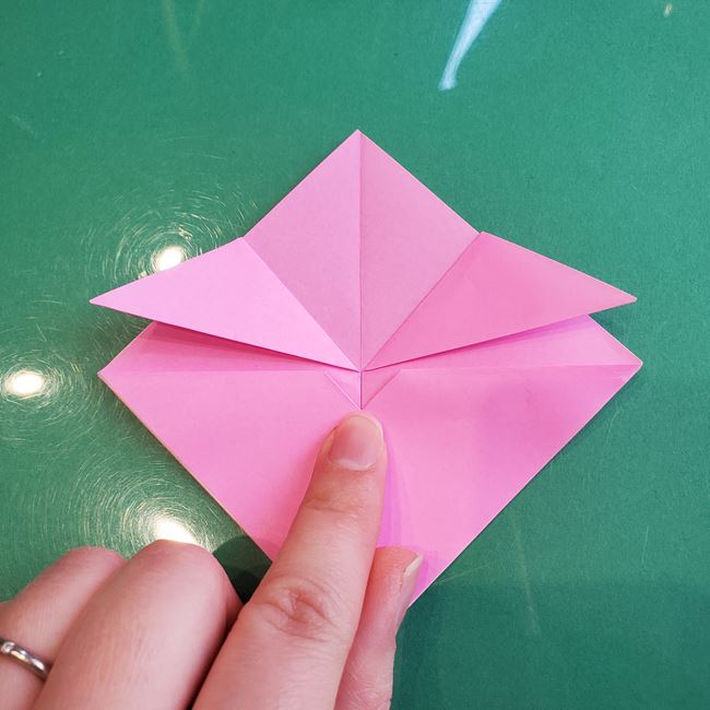 3月の折り紙 桃の花の簡単な折り方作り方(14)