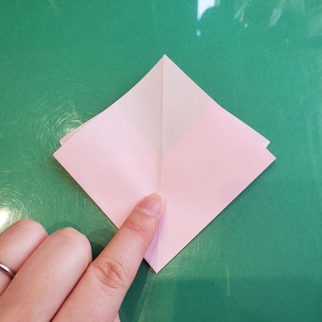 3月の折り紙 桃の花の簡単な折り方作り方(21)