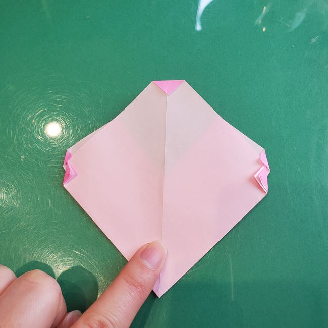3月の折り紙 桃の花の簡単な折り方作り方(22)