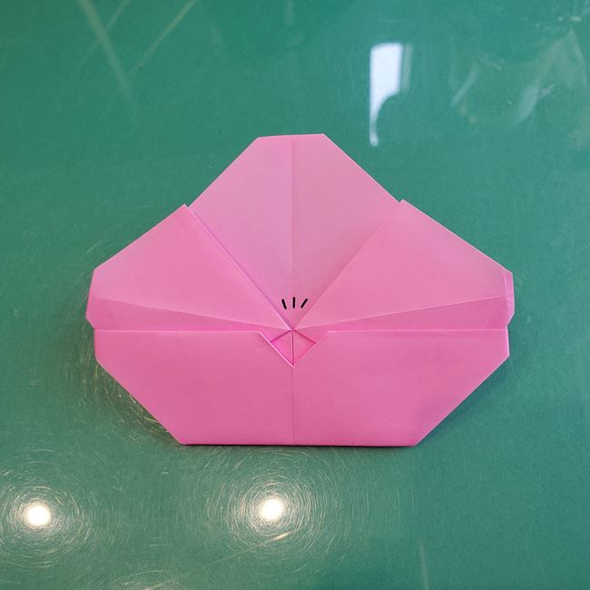 3月の折り紙 桃の花の簡単な折り方作り方(25)