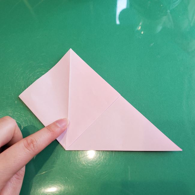 3月の折り紙 桃の花の簡単な折り方作り方(5)