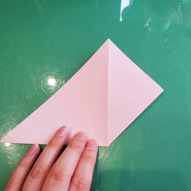 3月の折り紙 桃の花の簡単な折り方作り方(6)