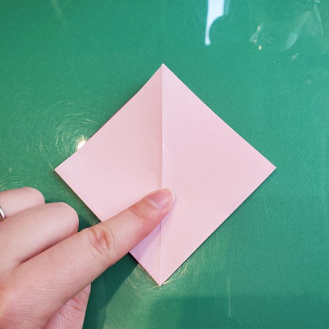 3月の折り紙 桃の花の簡単な折り方作り方(7)