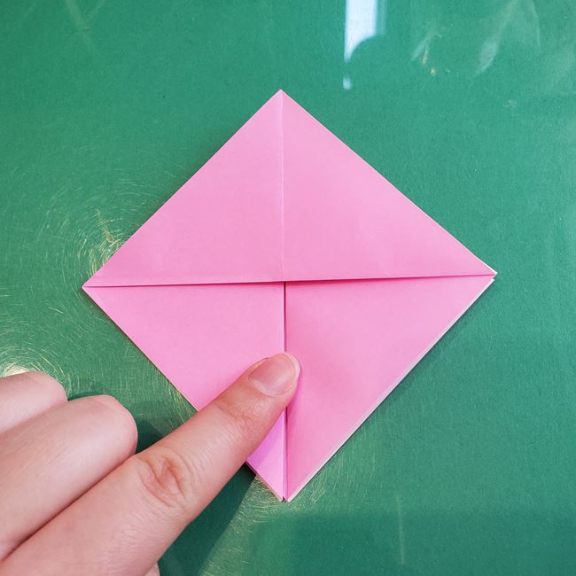 3月の折り紙 桃の花の簡単な折り方作り方(9)