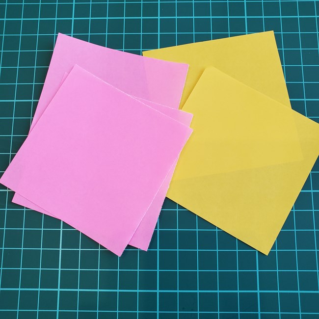 ひな祭りの折り紙 お雛様のリースの作り方折り方④桃の花(1)
