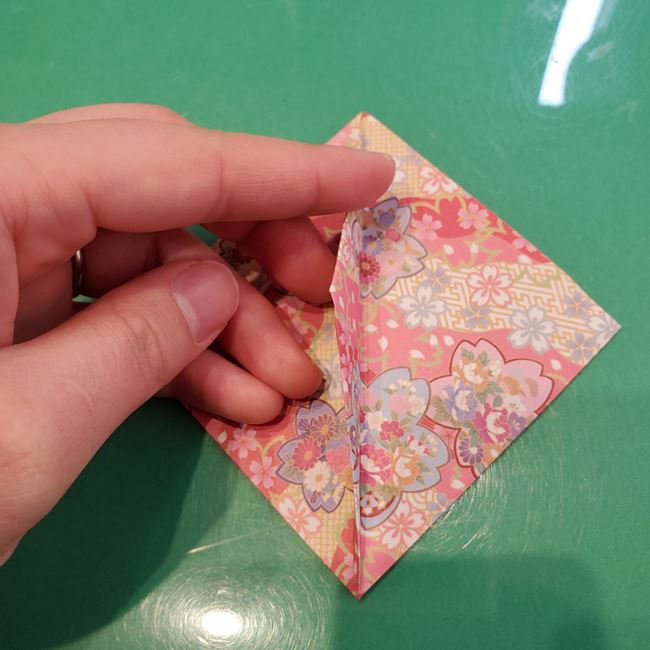 ぼんぼりの折り紙 平面で簡単な折り方作り方①上パーツ(10)