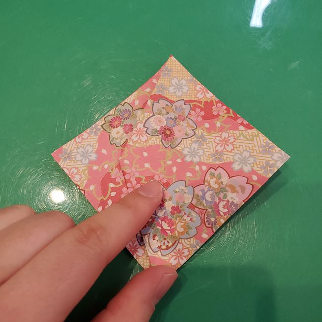 ぼんぼりの折り紙 平面で簡単な折り方作り方①上パーツ(11)