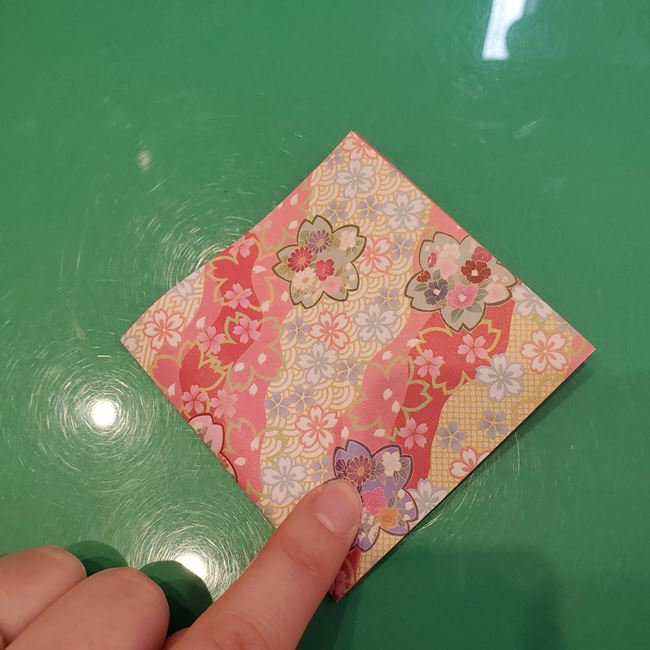 ぼんぼりの折り紙 平面で簡単な折り方作り方①上パーツ(12)