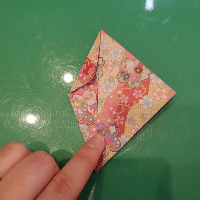 ぼんぼりの折り紙 平面で簡単な折り方作り方①上パーツ(13)