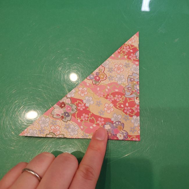 ぼんぼりの折り紙 平面で簡単な折り方作り方①上パーツ(3)