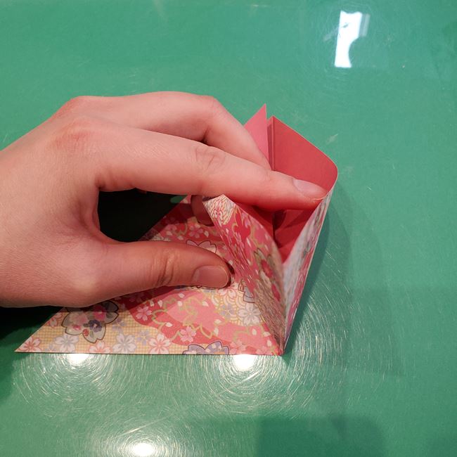 ぼんぼりの折り紙 平面で簡単な折り方作り方①上パーツ(4)