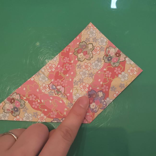 ぼんぼりの折り紙 平面で簡単な折り方作り方①上パーツ(5)