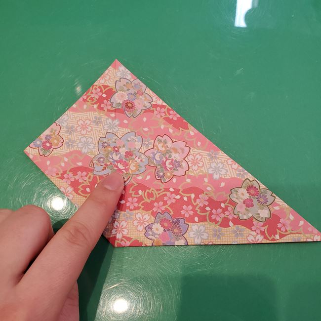 ぼんぼりの折り紙 平面で簡単な折り方作り方①上パーツ(6)
