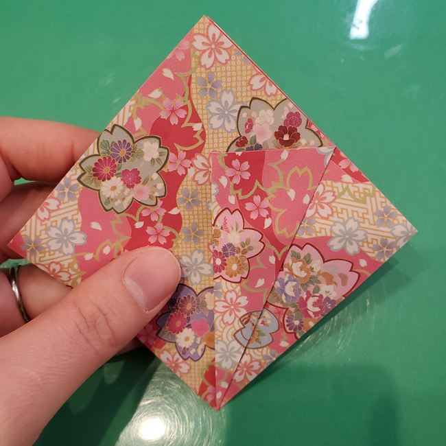 ぼんぼりの折り紙 平面で簡単な折り方作り方①上パーツ(8)