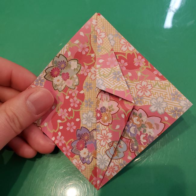 ぼんぼりの折り紙 平面で簡単な折り方作り方①上パーツ(9)