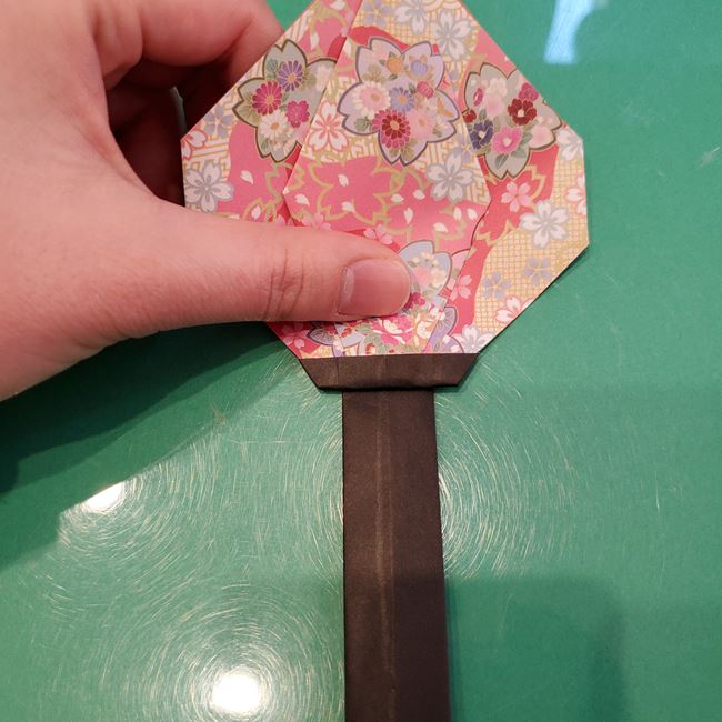 ぼんぼりの折り紙 平面で簡単な折り方作り方②下パーツ(20)
