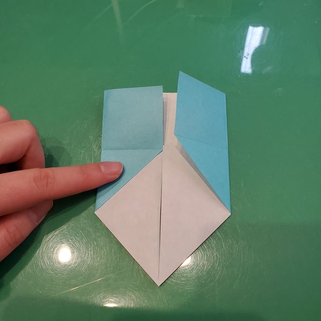 ハートの折り紙時計の折り方作り方①土台(13)