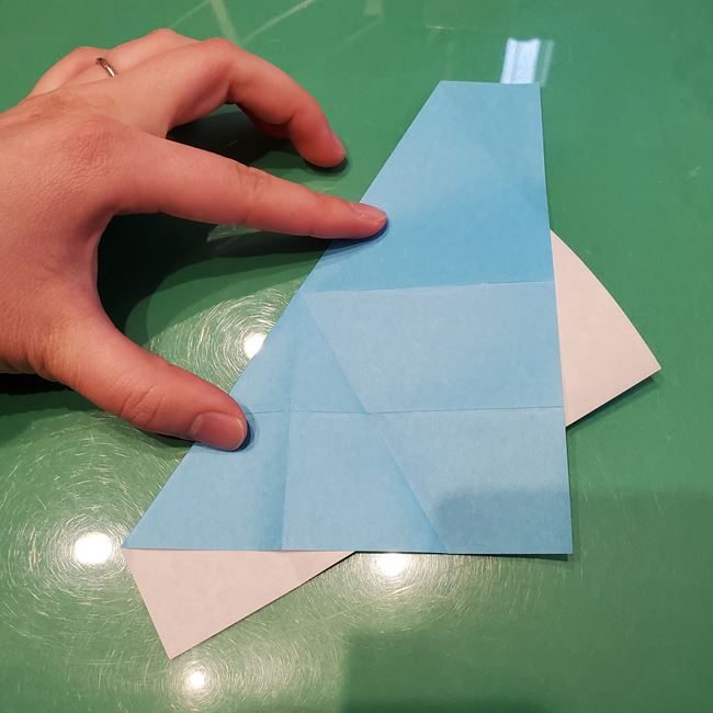 バレンタインのディスプレイ 折り紙でハートの立体的な箱の作り方折り方①折り筋(10)