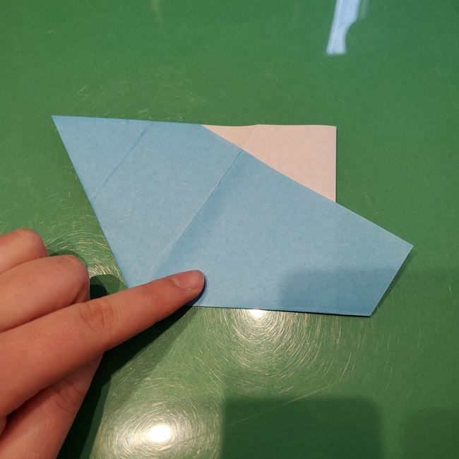 バレンタインのディスプレイ 折り紙でハートの立体的な箱の作り方折り方①折り筋(12)