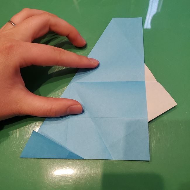 バレンタインのディスプレイ 折り紙でハートの立体的な箱の作り方折り方①折り筋(13)