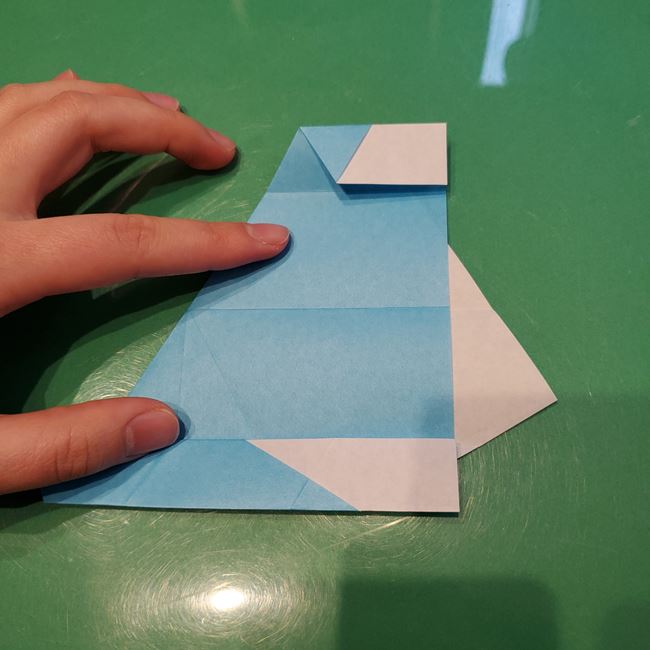 バレンタインのディスプレイ 折り紙でハートの立体的な箱の作り方折り方①折り筋(16)