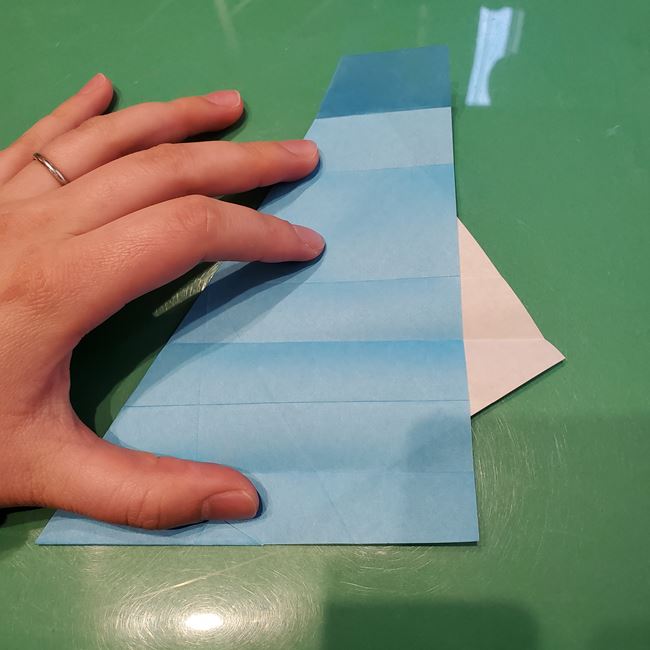 バレンタインのディスプレイ 折り紙でハートの立体的な箱の作り方折り方①折り筋(19)