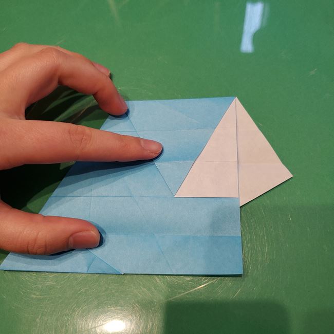 バレンタインのディスプレイ 折り紙でハートの立体的な箱の作り方折り方①折り筋(20)