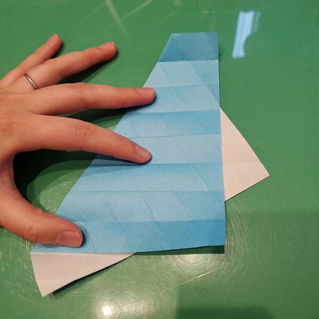 バレンタインのディスプレイ 折り紙でハートの立体的な箱の作り方折り方①折り筋(23)