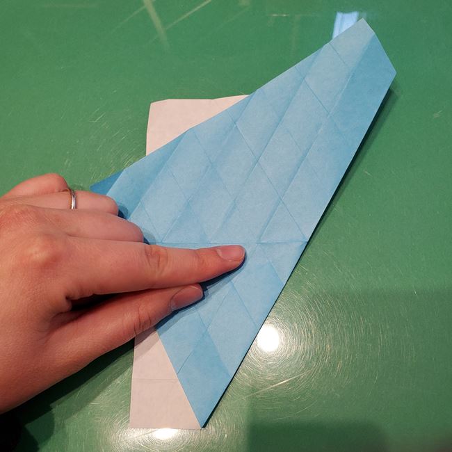 バレンタインのディスプレイ 折り紙でハートの立体的な箱の作り方折り方①折り筋(26)