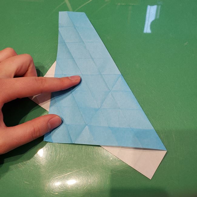 バレンタインのディスプレイ 折り紙でハートの立体的な箱の作り方折り方①折り筋(27)