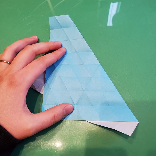 バレンタインのディスプレイ 折り紙でハートの立体的な箱の作り方折り方①折り筋(28)