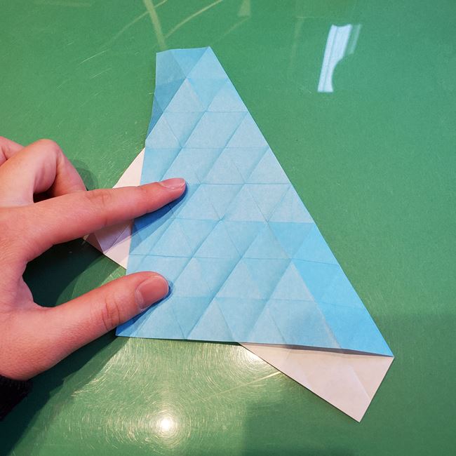 バレンタインのディスプレイ 折り紙でハートの立体的な箱の作り方折り方①折り筋(29)
