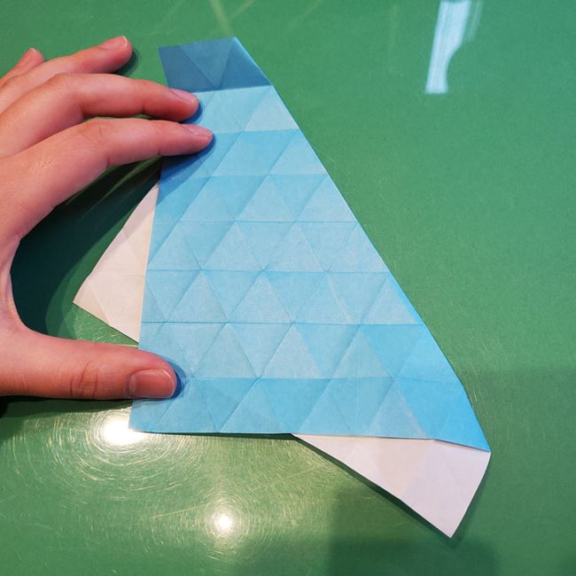 バレンタインのディスプレイ 折り紙でハートの立体的な箱の作り方折り方①折り筋(30)
