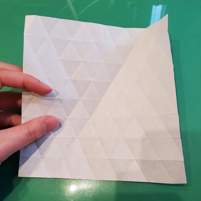 バレンタインのディスプレイ 折り紙でハートの立体的な箱の作り方折り方①折り筋(31)