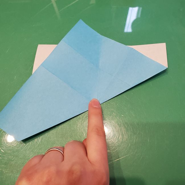 バレンタインのディスプレイ 折り紙でハートの立体的な箱の作り方折り方①折り筋(9)