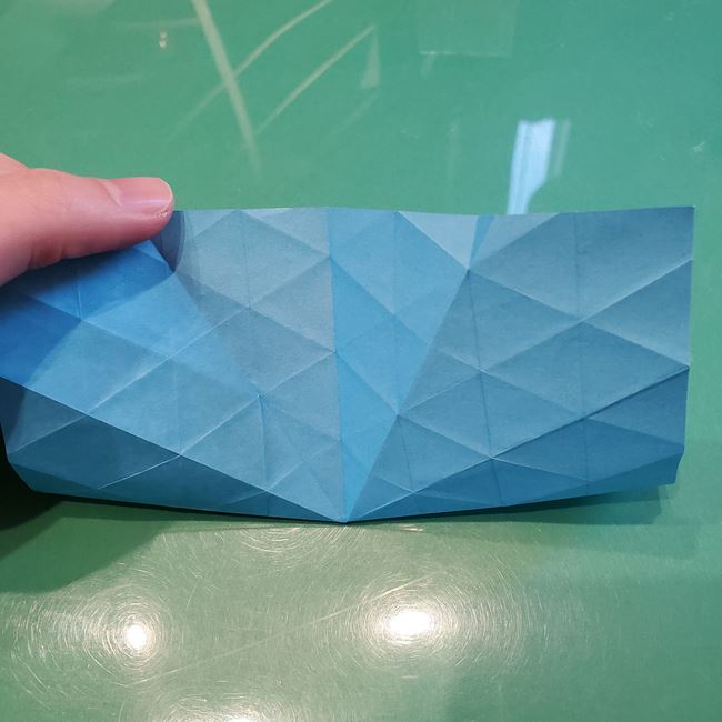 バレンタインのディスプレイ 折り紙でハートの立体的な箱の作り方折り方②立体前半(11)