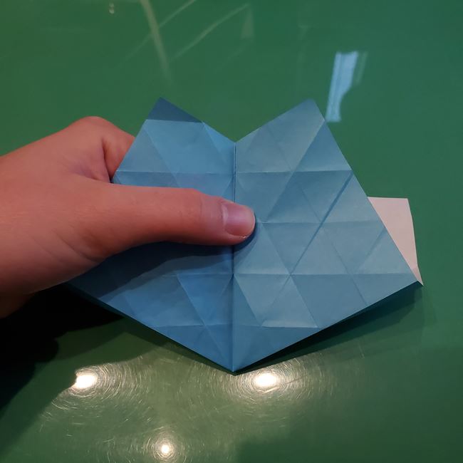 バレンタインのディスプレイ 折り紙でハートの立体的な箱の作り方折り方②立体前半(13)