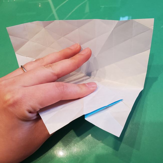 バレンタインのディスプレイ 折り紙でハートの立体的な箱の作り方折り方②立体前半(14)