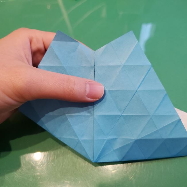 バレンタインのディスプレイ 折り紙でハートの立体的な箱の作り方折り方②立体前半(16)